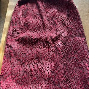 Lafayette 148 Red Silk Detailed Skirt Size 6/4